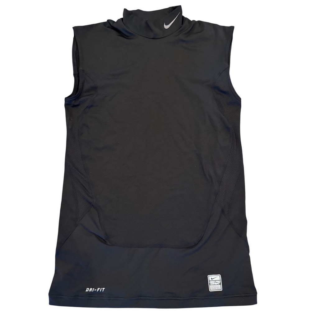 Nike Pro Combat Dri-FIT Sleeveless Mock Neck Compression SAMPLE Black Mens L